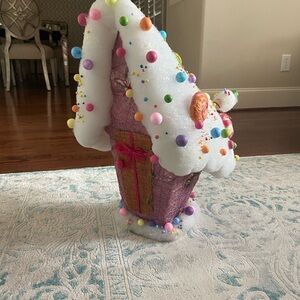 Christmas pink candy Gingerbread House